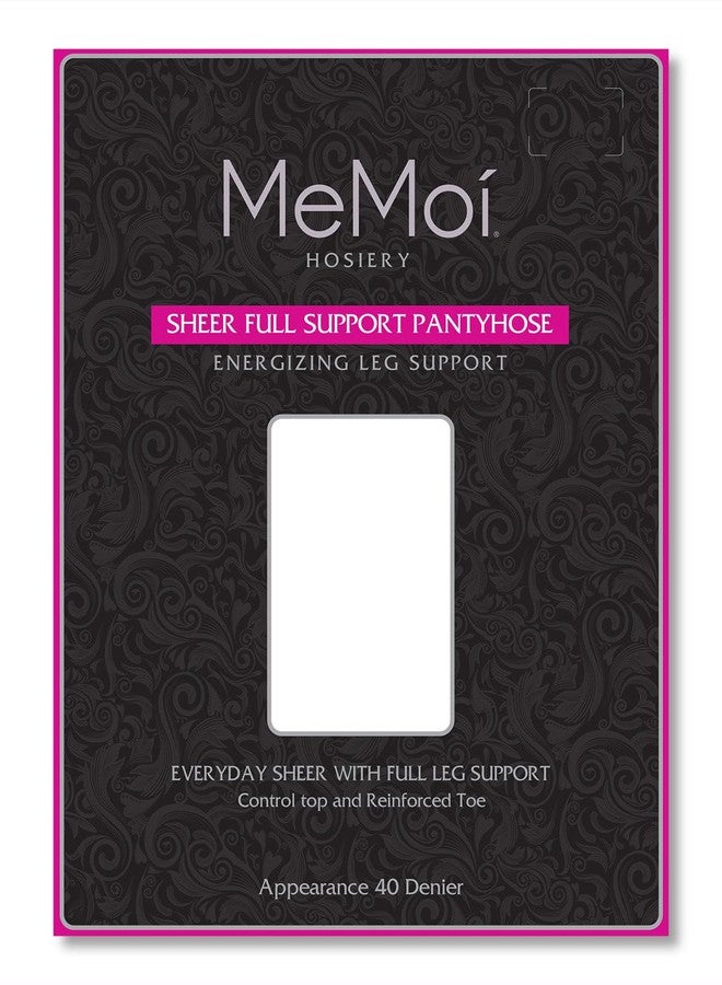 MeMoi Women's Sheer Full Support Nylon Pantyhose Nude Small - Image 5