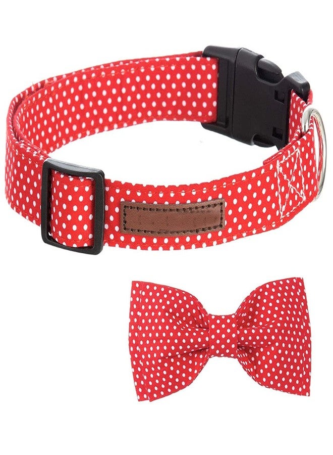 RR Design Dog Bow Tie/Dog Bow-tie/Dog Gift (Adjustable) (Red Small Polka dot, Medium) - Image 2