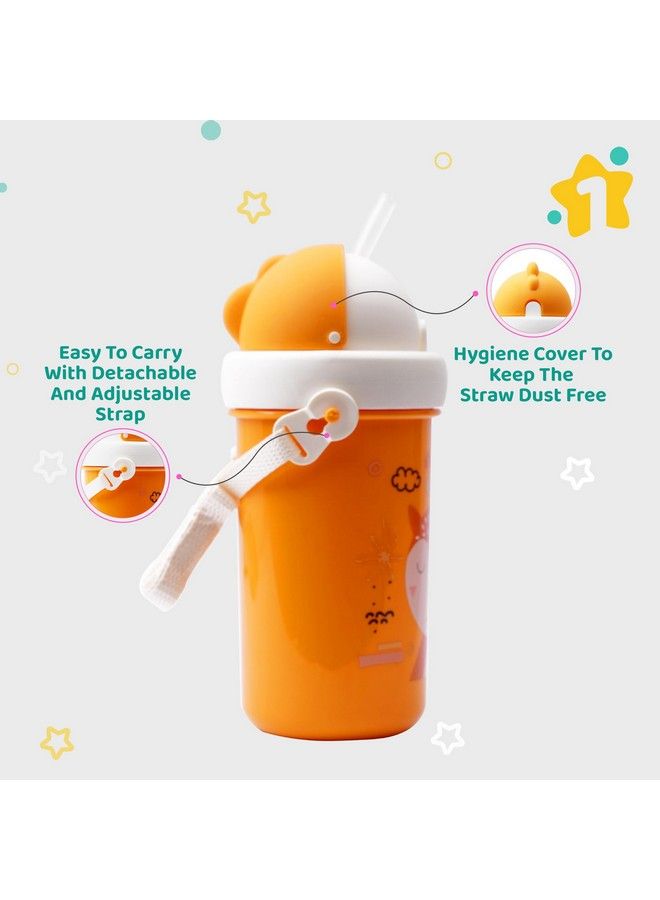 1st Step Matte Collection Ideal For Montessori Bpa Free Polypropylene Soft Straw Sipper With Twin Handles For Easy Grip Orange - Image 5