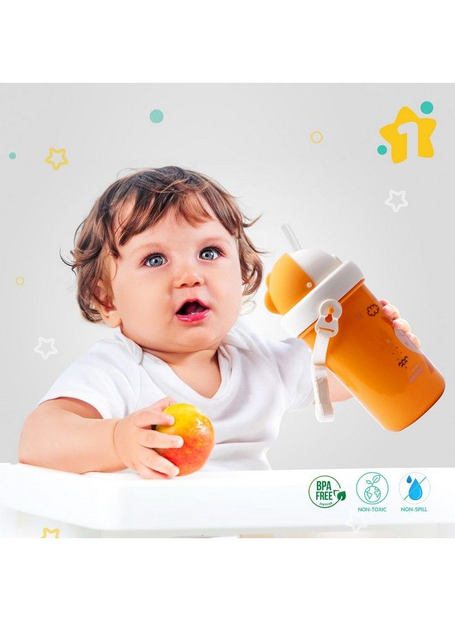 1st Step Matte Collection Ideal For Montessori Bpa Free Polypropylene Soft Straw Sipper With Twin Handles For Easy Grip Orange - Image 3