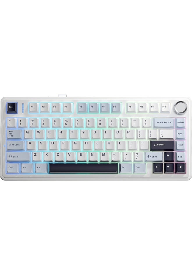 AULA F75 HE Gaming Keyboard with Magnetic Switches, 3-Mode, BT/2.4G/USB-C, 8000Hz Polling Rate, 4000mAh Battery, Supports DKS and SOCD, Adjustable Playback, Color (Glacier Blue) - Image 1