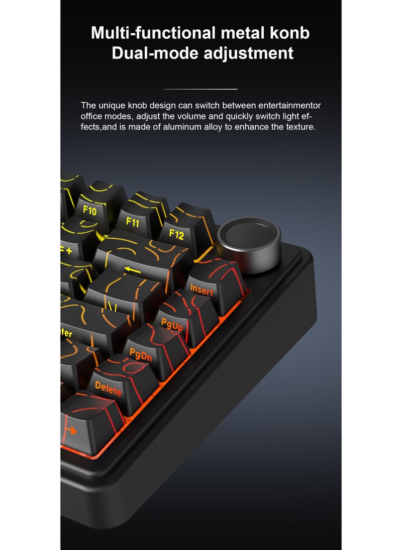 AULA F75 HE Gaming Keyboard with Magnetic Switches, 3-Mode, BT/2.4G/USB-C, 8000Hz Polling Rate, 4000mAh Battery, Supports DKS and SOCD, Adjustable Playback, Color (Glacier Blue) - Image 4