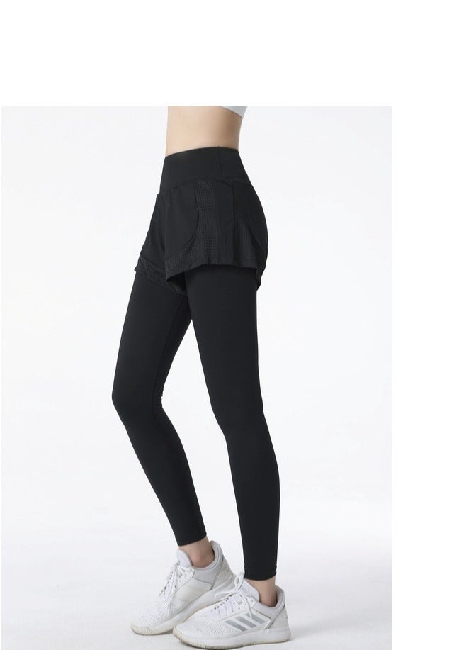 Loquat Yoga Fake two-piece sweatpants Black - Image 2