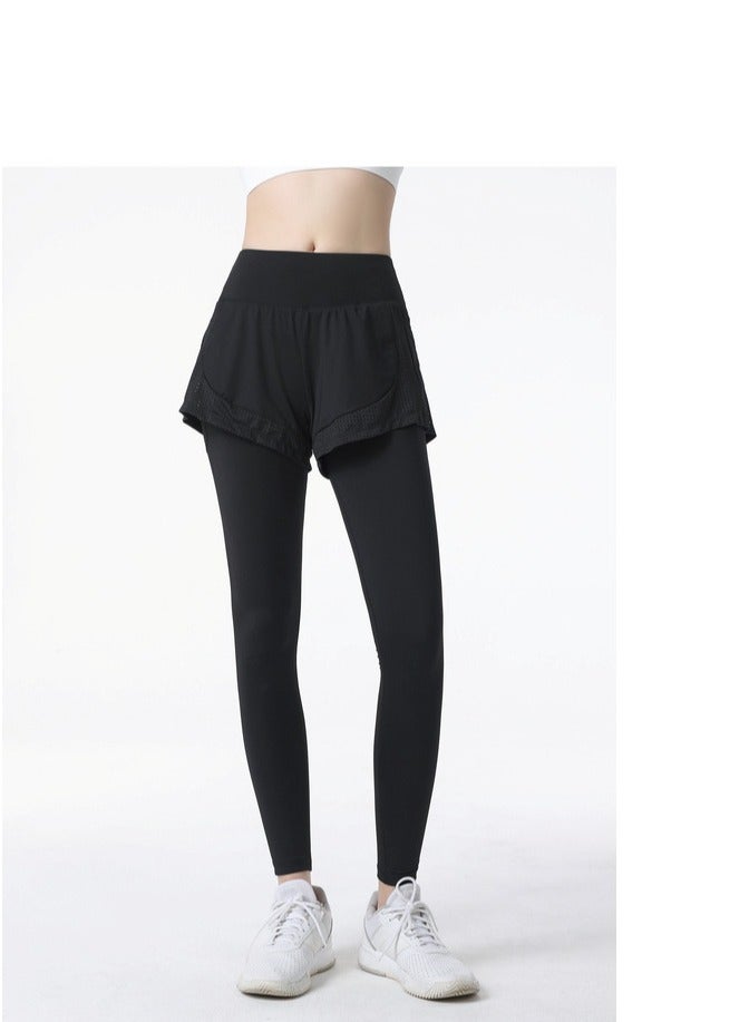 Loquat Yoga Fake two-piece sweatpants Black - Image 1