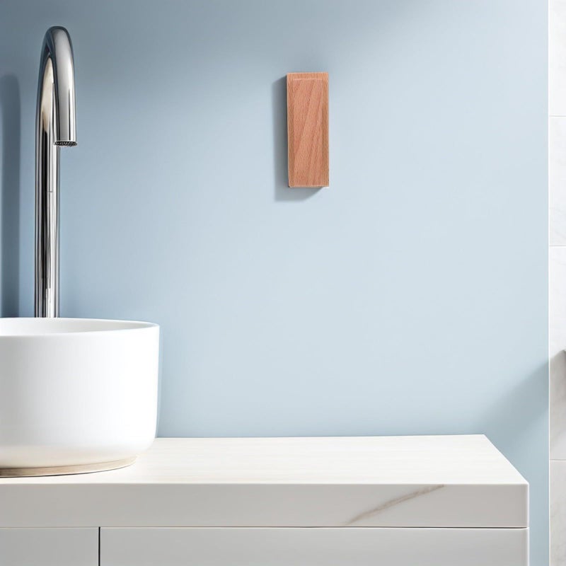 Solid Beech Wood Towel Rack 2pcs Non Drill Wall Hooks For Bathroom Kitchen Storage - Image 3