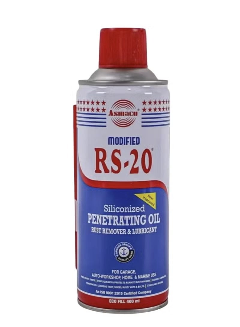 اسماكو بخاخ زيت اختراق السيليكون ومزيل الصدأ ومزلق Asmaco RS-20، 400 مل - Image 1