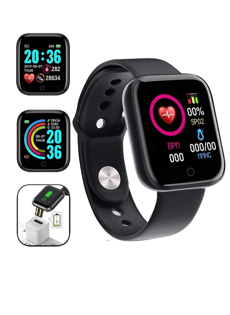 Excefore Smart Watch, Sport Waterproof Smartwatch, Fitness Tracker with Heart Rate Blood Pressure, Sleep Monitor, Sleep Monitor,Message Call Reminder Smart Watch, Compatible for iOS/Android  - Image 1