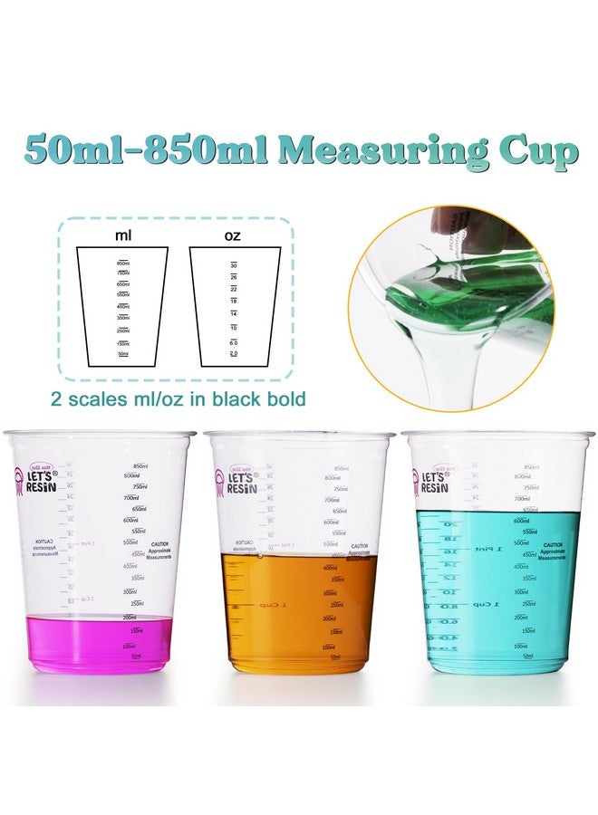LET'S RESIN LET'S RESIN Resin Mixing Cups, 45pcs 32oz(1000ml) 2 Scales Accurate Paint Mixing Cup with Protective Gloves, Sturdy & Thick Disposable Measuring Cups for Paint, Pigments, Art, Auto Resin Mixer  - Image 3