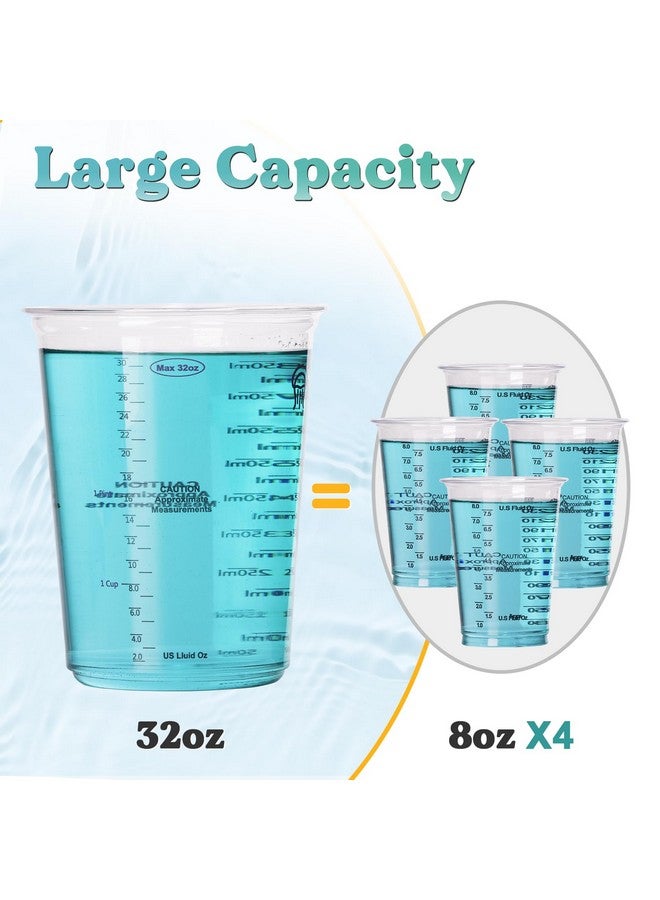LET'S RESIN LET'S RESIN Resin Mixing Cups, 45pcs 32oz(1000ml) 2 Scales Accurate Paint Mixing Cup with Protective Gloves, Sturdy & Thick Disposable Measuring Cups for Paint, Pigments, Art, Auto Resin Mixer  - Image 2