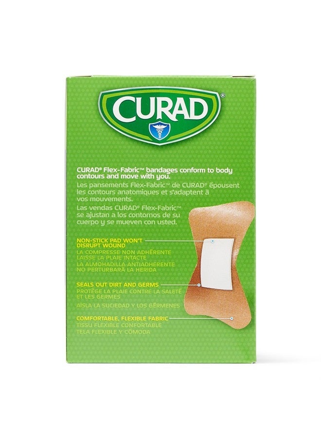 CURAD Flex-Fabric Adhesive Fingertip Bandages, Skin-Friendly Adhesive, 2 x 1.75 Inches, Breathable Fabric, 100 Bandages Per Box - Image 2