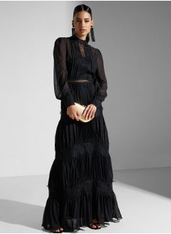 True Decadence High Neck Pleated Dress  - Image 1