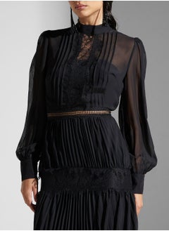 True Decadence High Neck Pleated Dress  - Image 3