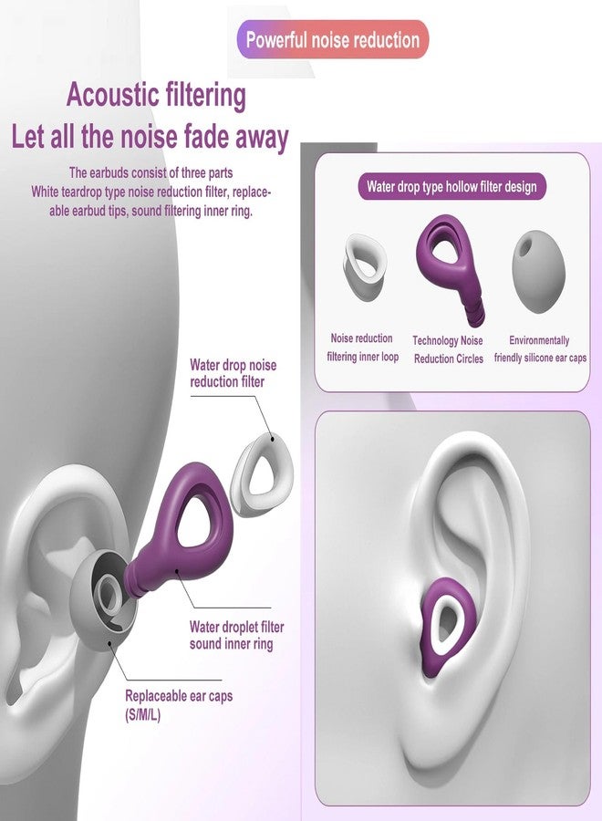 AUGEN Ear Plugs for Sleeping, Noise Canceling, Reusable Silicone Earplugs for Hearing Protection, Waterproof EarPlugs Suitable for Sleeping Swimming Studying Traveling Concerts Airplanes (Black, M6 - Image 5