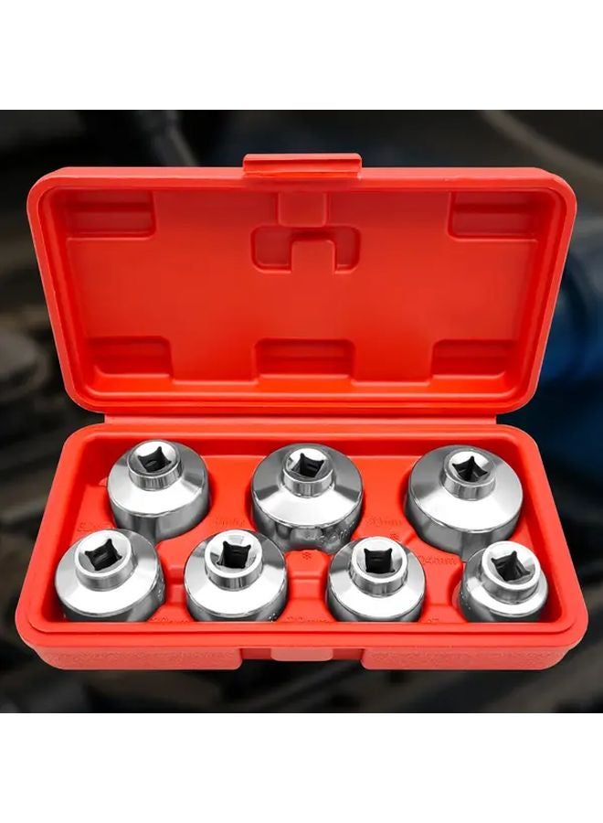 7 Pcs Oil Filter Socket Wrench Set 24mm 27mm 29mm 30mm 32mm 36mm 38mm Universal DIY Tools - Image 4