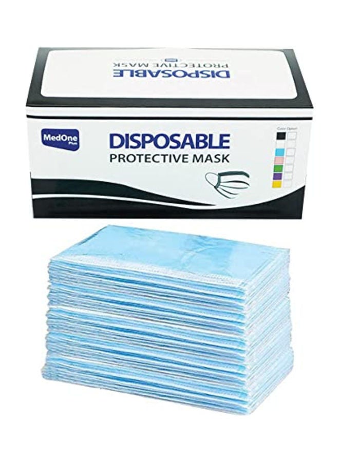 NIBEMINENT 40-Piece 3 Ply Face Mask For Adults Individually Packed Blue - Image 1