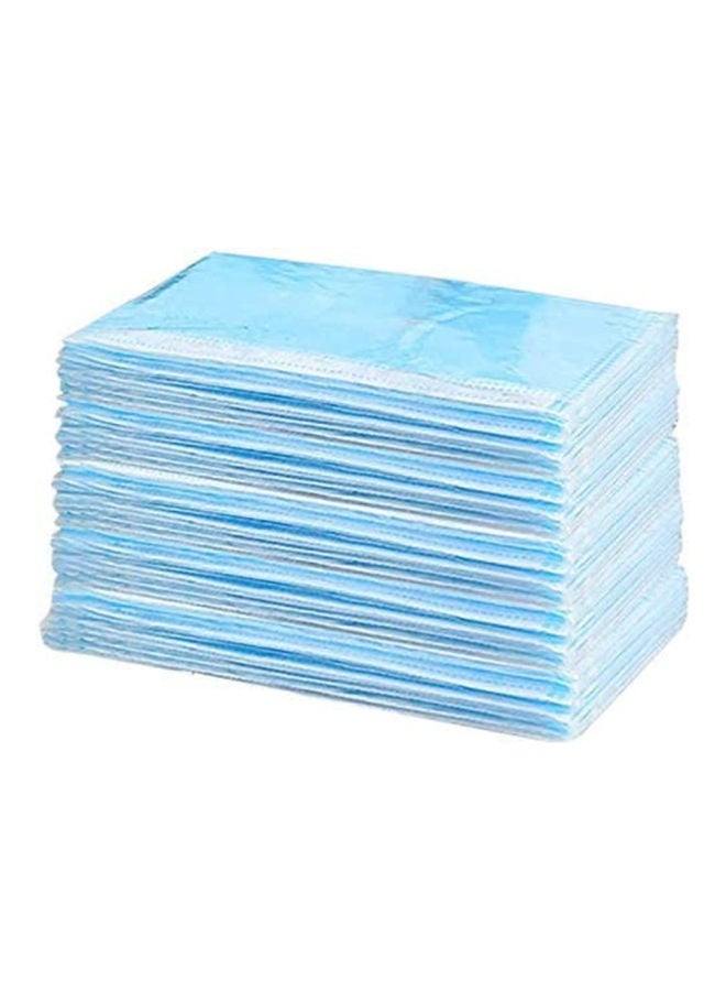 NIBEMINENT 40-Piece 3 Ply Face Mask For Adults Individually Packed Blue - Image 2