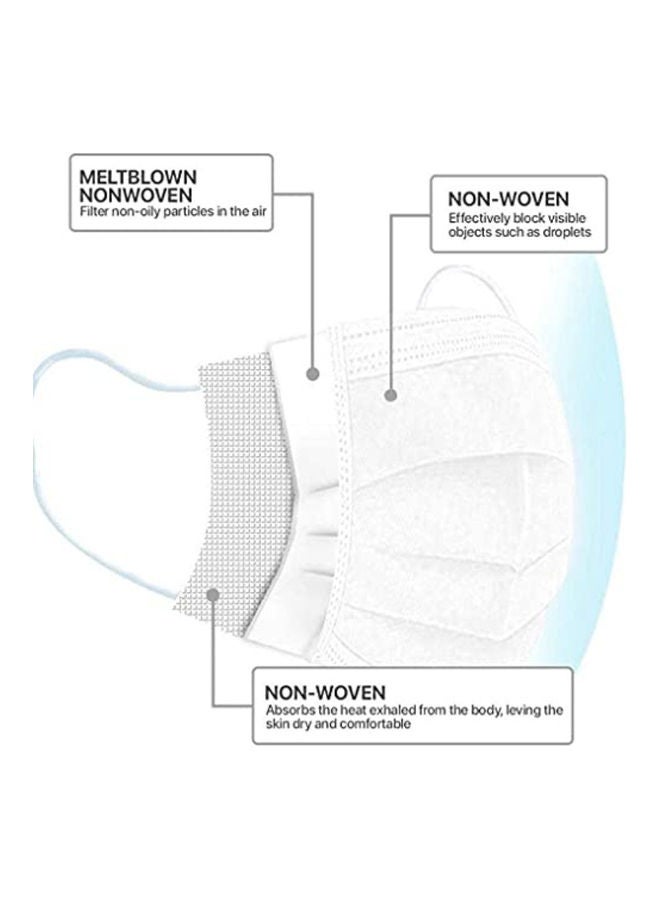 NIBEMINENT 40-Piece 3 Ply Face Mask For Adults Individually Packed Blue - Image 4