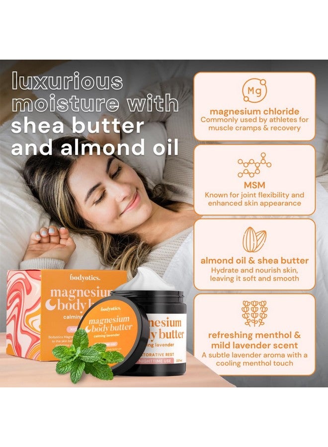 Bodyotics Bodyotics Magnesium Body Butter - Nighttime Magnesium Cream For Women, Pregnancy & Postpartum Comfort (Calming Lavender Scent, 8oz) - Image 4
