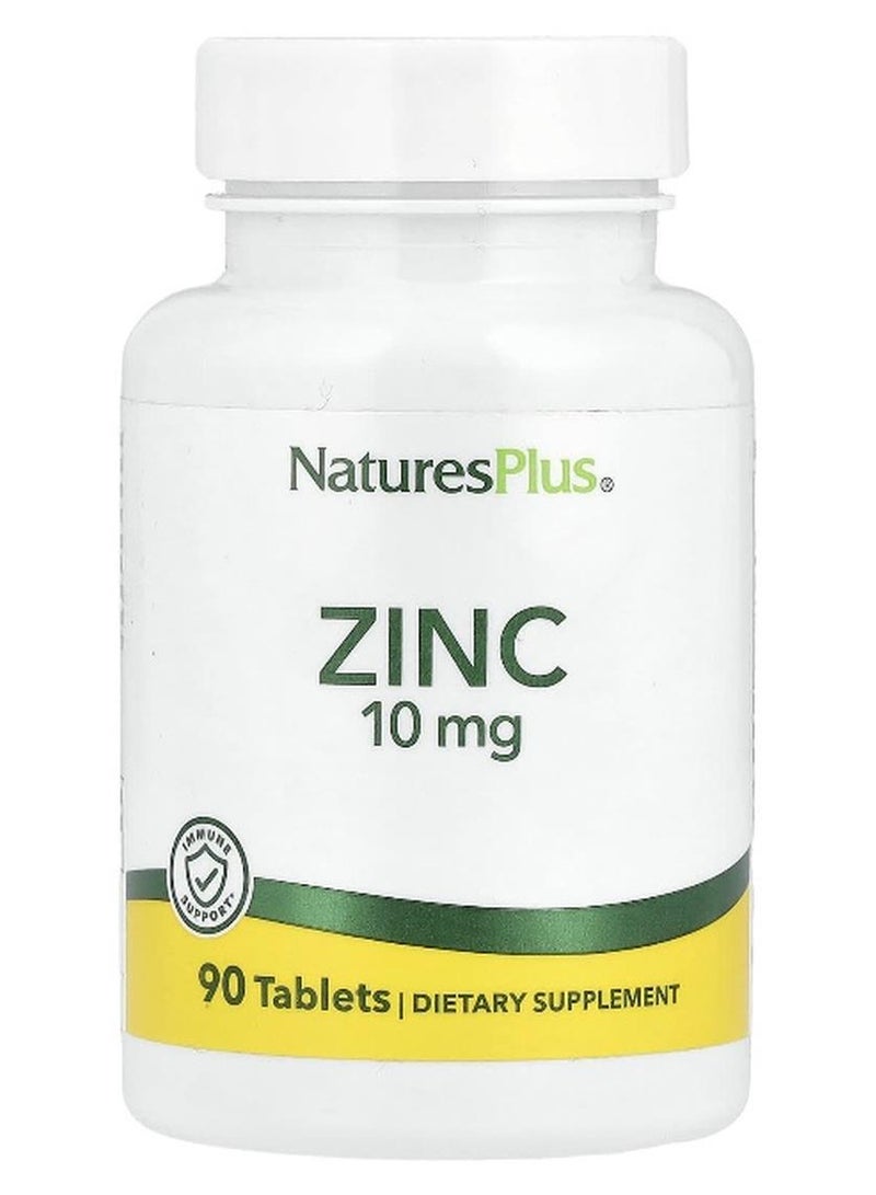 Natures Plus NaturesPlus, Zinc, 10 mg, 90 Tablets (Packaging may vary) - Image 1