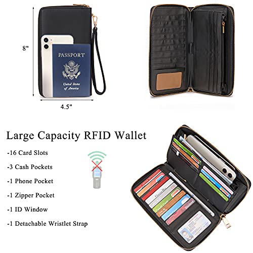Idesort Large Crossbody Bags Ladies Shoulder Handbags Purse and Wallet Set for Women Hobo Purses Black - Image 2