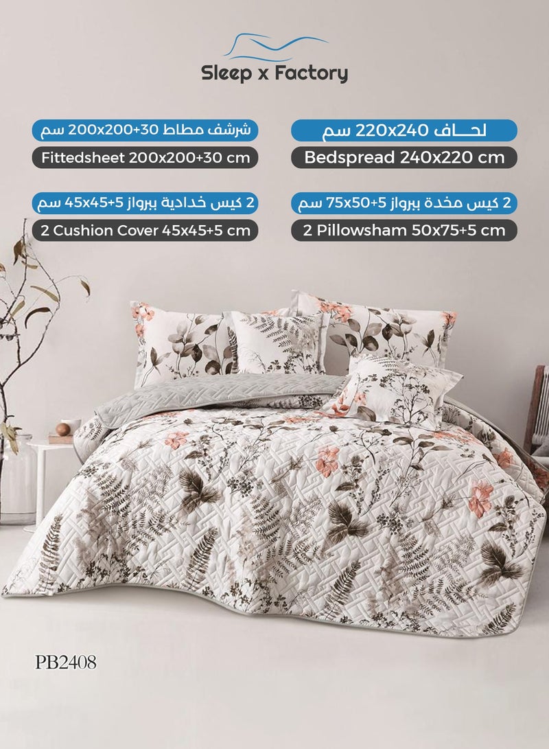 Sleep x Factory 6-Piece Double Compressed Comforter Set – Soft Microfiber Fabric – Elegant Design