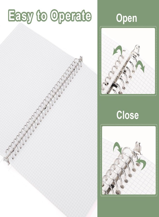 M&G Telescoping Binder Notebook, A4 30 Holes Spiral Ring 60 Sheets Notepaper Refillable Ring Binder with Frosted Cover for Office Home, Grid Lines - Image 3