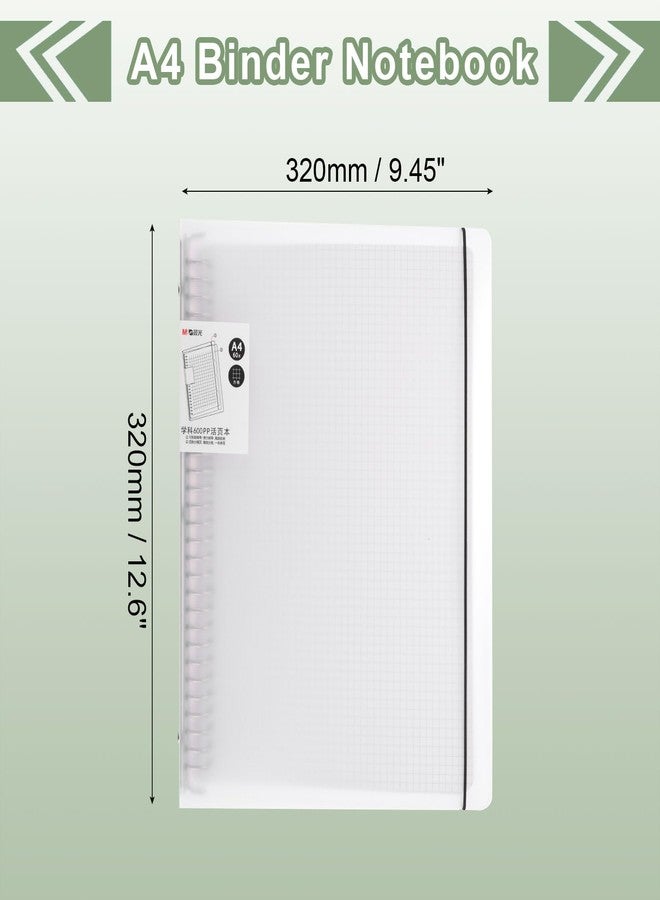M&G Telescoping Binder Notebook, A4 30 Holes Spiral Ring 60 Sheets Notepaper Refillable Ring Binder with Frosted Cover for Office Home, Grid Lines - Image 2