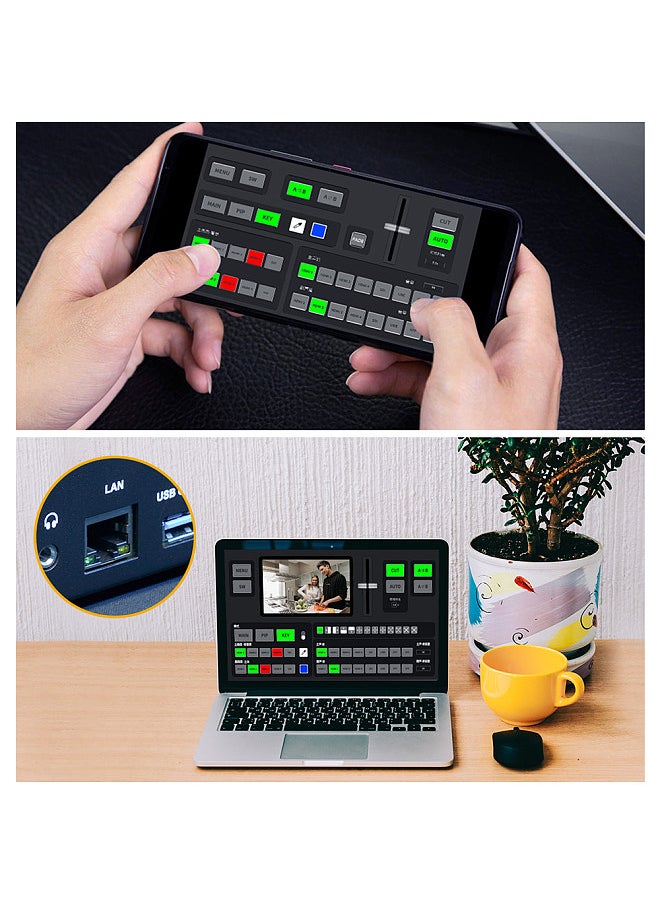 Generic - FEELWORLD L4 Multi-Format Video Mixer Switcher with 10.1 Inch Touchscreen Built-in Cooler 4 x HDMI Input + 1 x USB3.0 Output for Live Stream E-Sports Competition Interview Education - Image 1