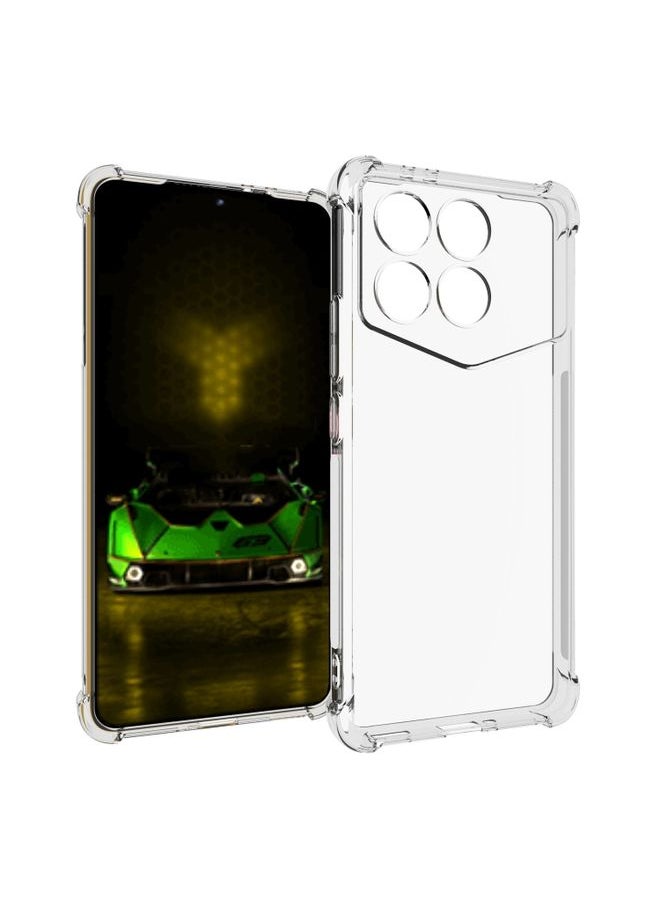 HuHa جراب لهاتف Xiaomi Redmi K70 Pro Champion مقاوم للصدمات ومضاد للانزلاق وسميك من مادة TPU شفاف 