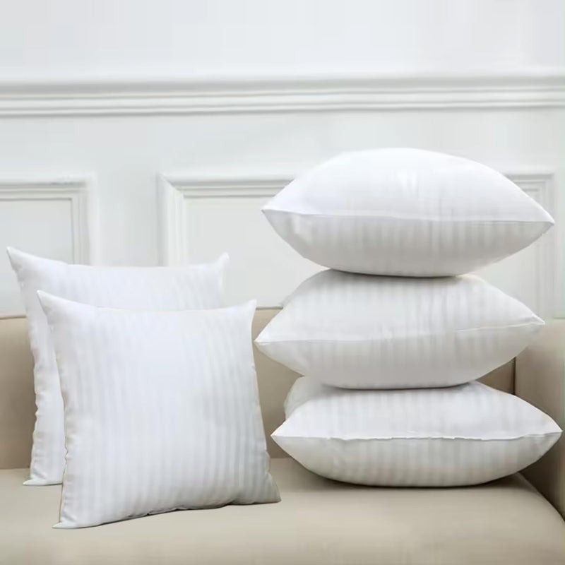 AVI Soft & Fluffy Micorfiber Filled Hotel Quality Premium Cushions Filler Set of 5, 20 x 20 Inch, Decorative Cushion for Sofa, Bed, Throw Pillow Insert, Office (White) - Image 1