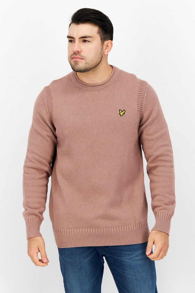 Lyle & Scott Men Crew Neck Knitted Sweater, Pink - Image 1