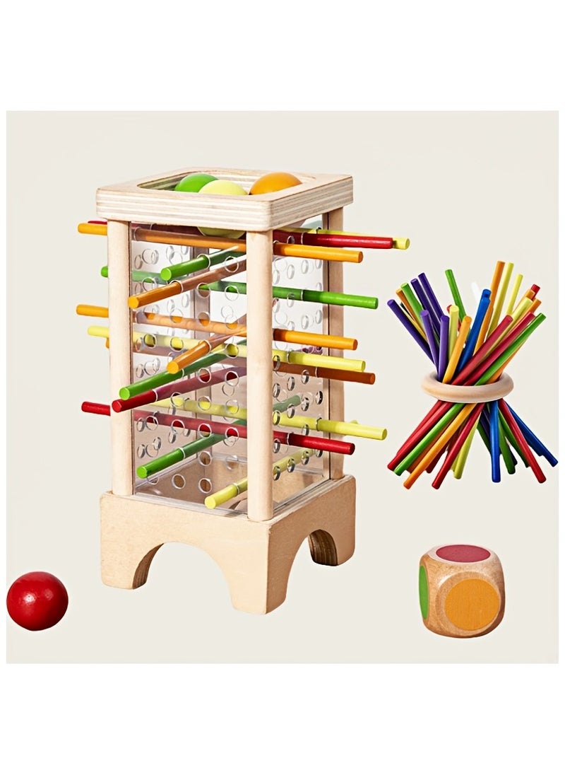 Wooden Stacking Game That Helps Distinguish Colors And Shapes, Exercises Spatial Thinking And Logical Analysis, Suitable for Parent-Child Interactive Party Puzzle Toys for Children Aged 3 And Above  - Image 1