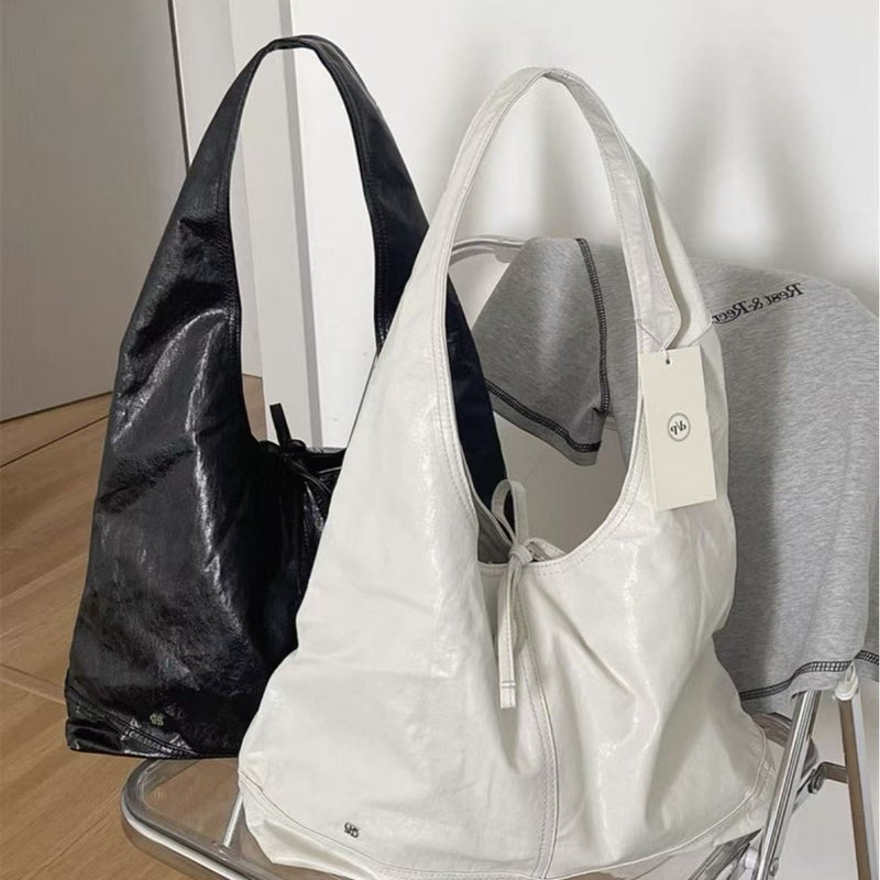 DP Women's Leather Bow Tote Shoulder Bag - Image 5