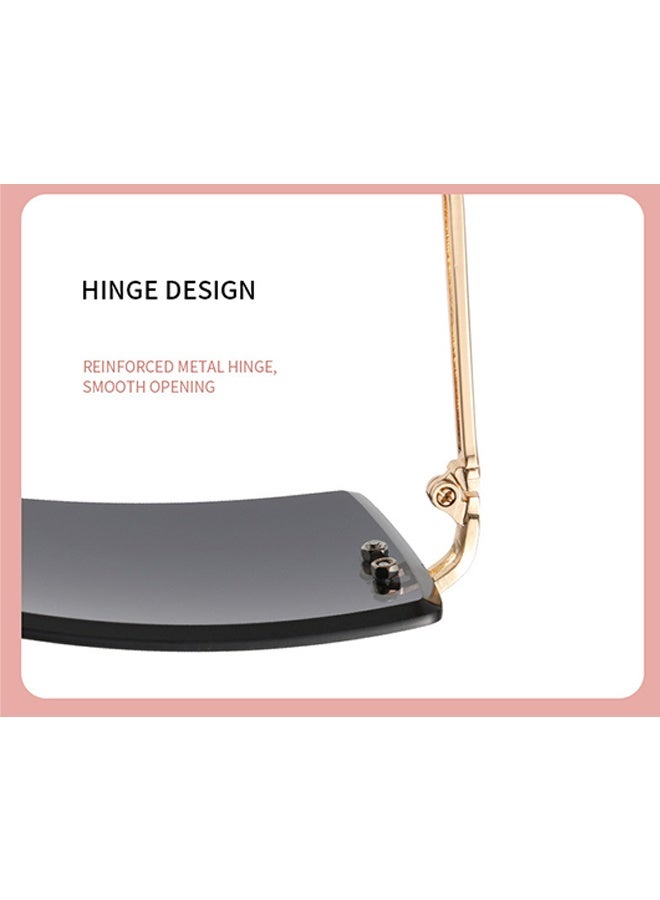 EELHOE Trendy Rimless Vintage Rectangular Sunglasses, Frameless Square Glasses Block the Sun, Metal Frame Gradient Color Stylish Eyewear for Women and Men - Image 5