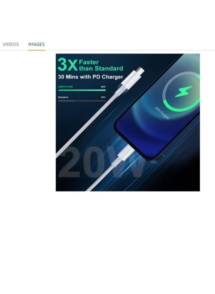 ELTRAZONE USB C to 8pin Cable Compatible with iPhone 13 Pro Max/12/11 Pro/X/XS/XR/8 Plus/AirPods Pro, Supports Power Delivery, 2M, White - Image 2