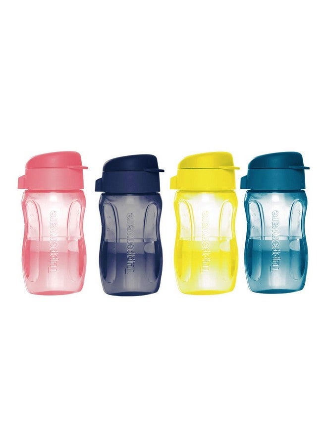 Tupperware Aquaslim Plastic Bottle, 310Ml, Set Of 4, Blue, Pink, Yellow, Purple - Image 1
