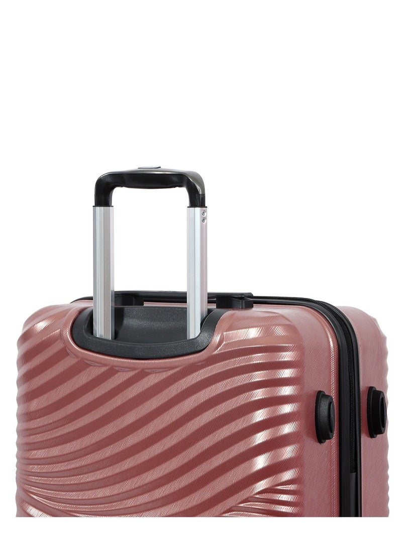 بيج ديزاين مزاج خفيف الوزن يمكن حمله على الأمتعة مع عجلة دوارة ونظام قفل ذهب وردي 24 بوصة - Image 5