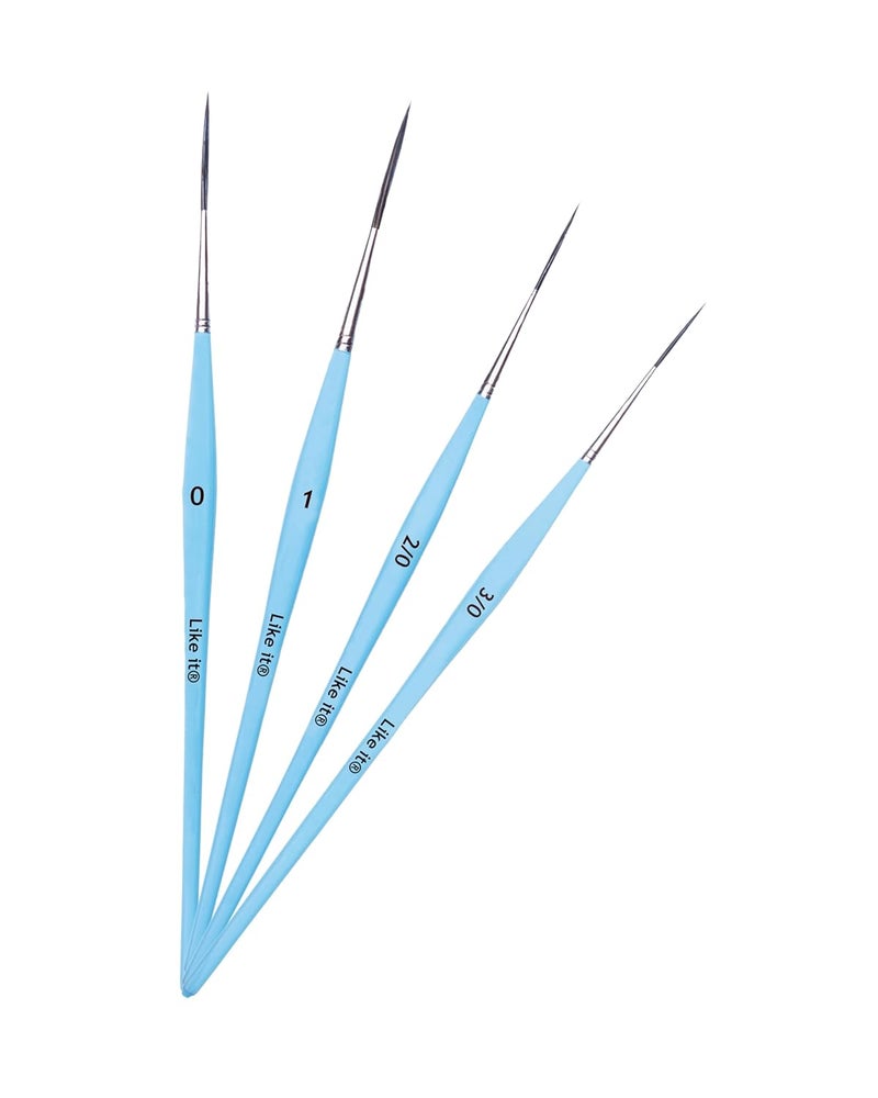 Like-It Long Liner/Detailing Paint Pointed Rigger Script Brushes Range Size: 000, Size: 00, Size: 0, Size: 1 (Blue Long Liner) - Image 3
