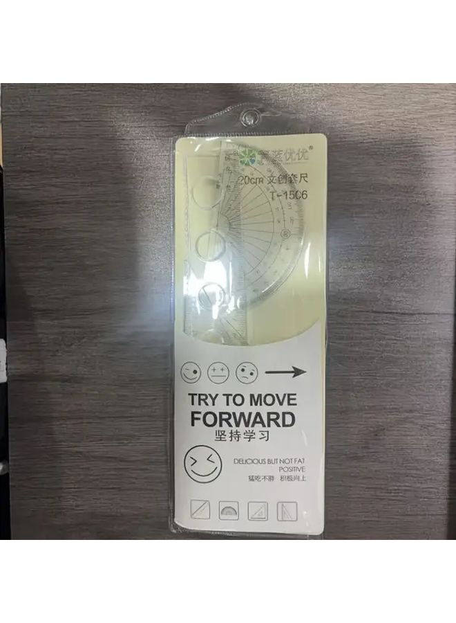 Black 4 Piece Set Soft Case Ruler And Measuring Tape Portable Pocket Sized Durable With CM CM2 Markings For DIY Tailoring Students - Image 1