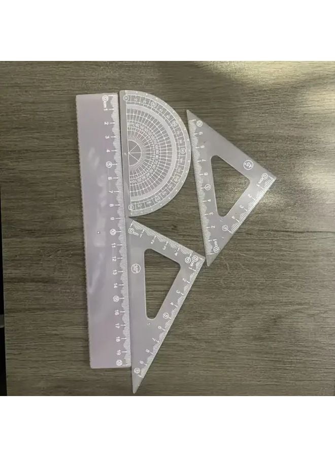 Black 4 Piece Set Soft Case Ruler And Measuring Tape Portable Pocket Sized Durable With CM CM2 Markings For DIY Tailoring Students - Image 4