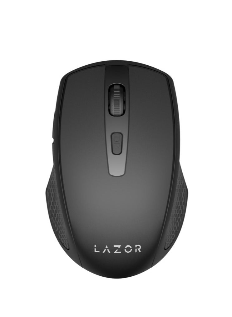 LAZOR Tap-S Wireless Mouse | Ergonomic PC Mouse with USB Receiver | 3 DPI Adjustable (800-1200-1600) | 6 Buttons | Up to 10M Wireless Connection | Ultra-Fast Scroll–Black - Image 3