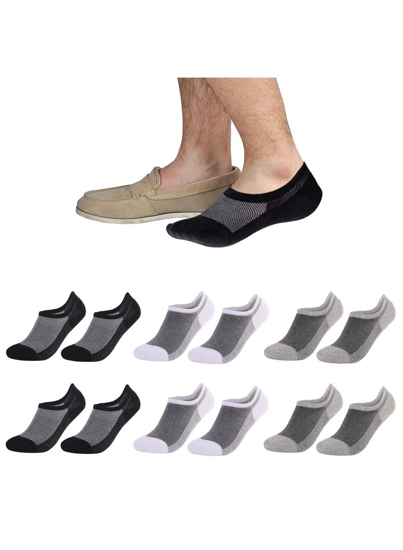 HAWAWA 6ps men's cotton socks (M size 38-43) (black, white, gray) - Image 1