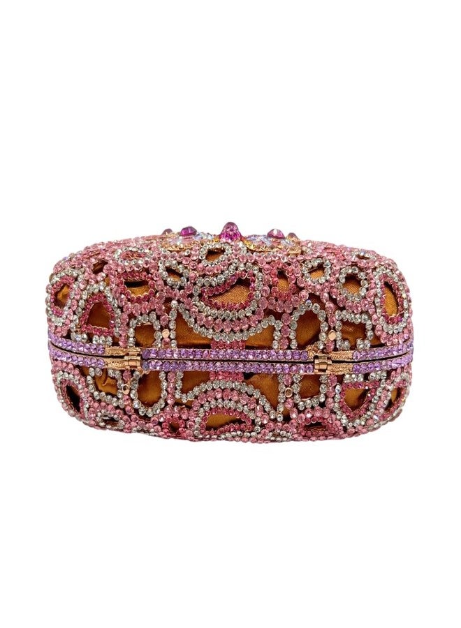 GSYPS Women Sparkly Butterfly Rhinestone Clutch Luxury Crystal Evening Bag Small Bridal Handbag Wedding Party Purse Pink - Image 4