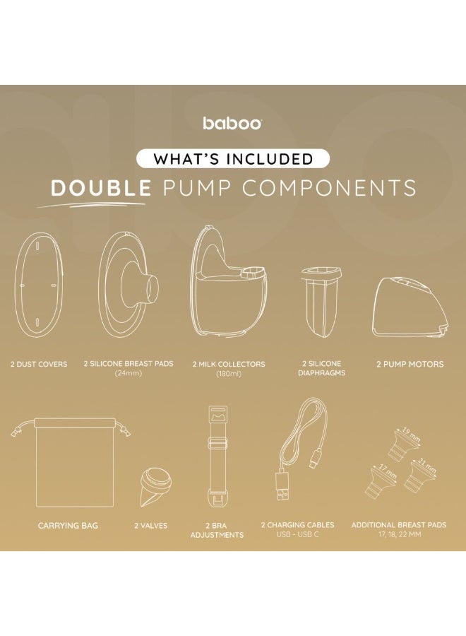 Baboo -  Electric Breast Single Pump, Wearable Hands Free Electric Pumps 4 Modes & 9 Levels Strong Suction, Portable, Comfortable and Painless, USB-Chargeable, Quiet Operation 24mm flanges (180ml) - Image 3