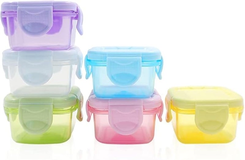 6Pcs Mini Food Storage Containers with Leakproof Lids, Airtight, Dishwasher, Freezer & Microwave Safe, 2oz
