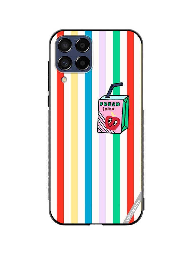 VR CREATIVE Protective Case Cover For Samsung Galaxy M53 Summer Stripe Fresh Juice Apple Fruit Design Multicolour - Image 1