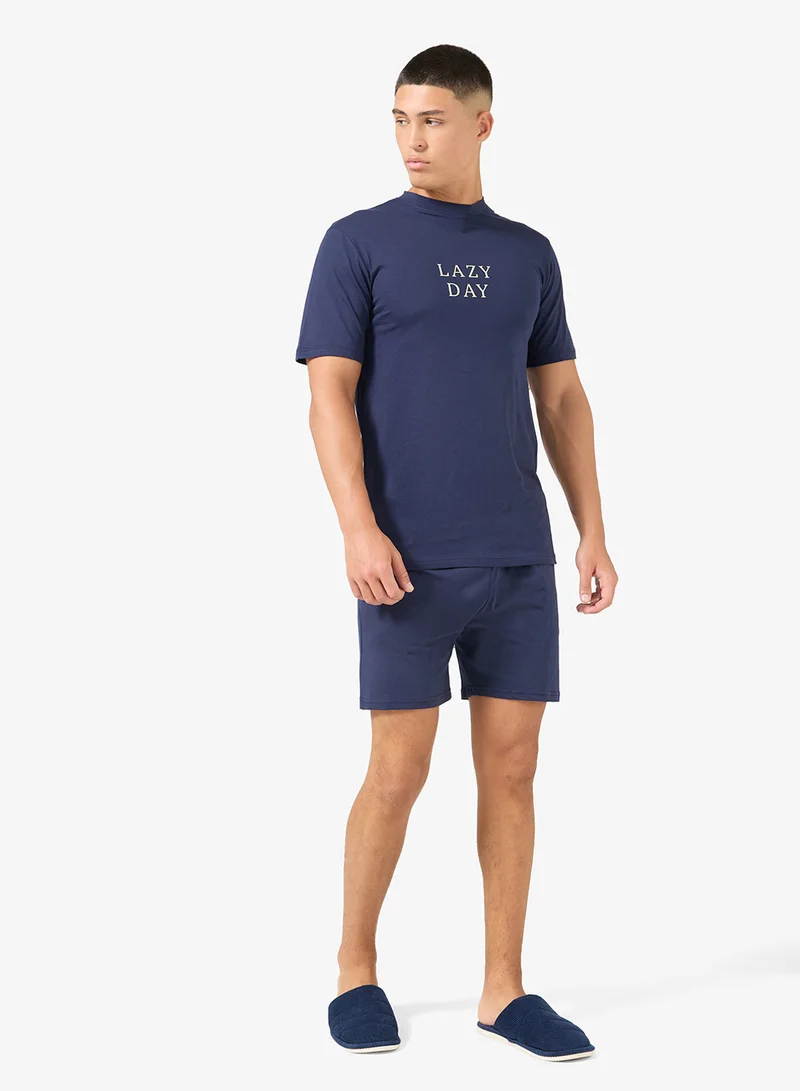 Seventy Five  Printed Short Sleeve T-Shirt And Shorts Set for Men | Best Price UAE