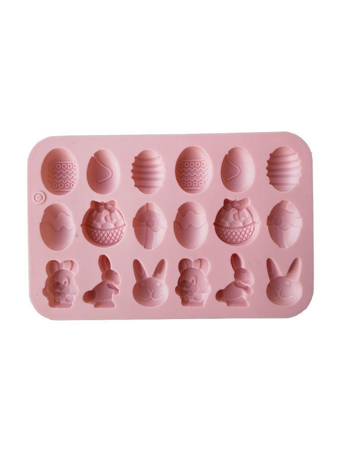 18 Even Easter Egg Rabbit 185 Silicone Mold Cake Ice Cream Pudding Dessert Mold Soap Baking Utensils-Color:Grey