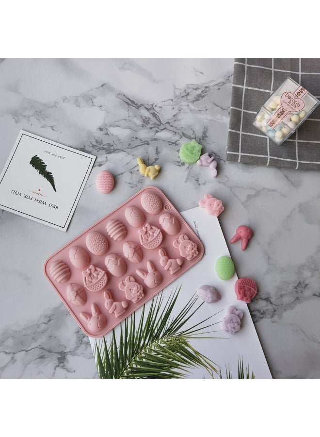 18 Even Easter Egg Rabbit 185 Silicone Mold Cake Ice Cream Pudding Dessert Mold Soap Baking Utensils-Color:Grey
