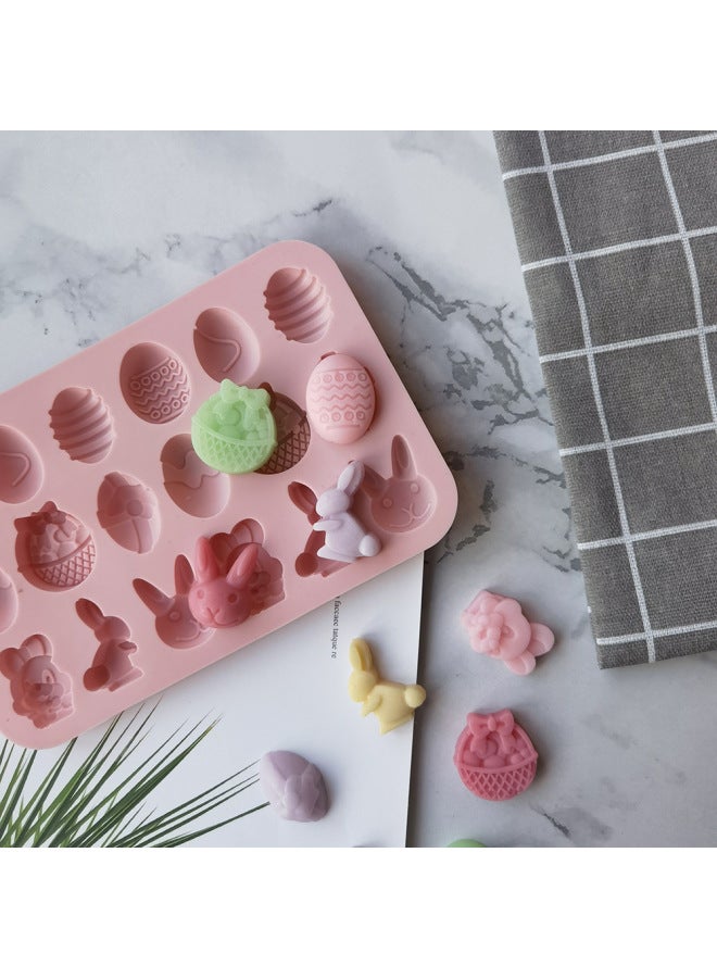 18 Even Easter Egg Rabbit 185 Silicone Mold Cake Ice Cream Pudding Dessert Mold Soap Baking Utensils-Color:Grey